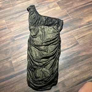 Arden B one shoulder dress with ruching